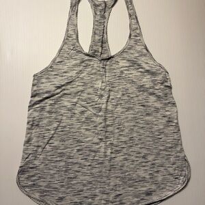 lululemon athletica Heathered White & Gray Racerback Tank